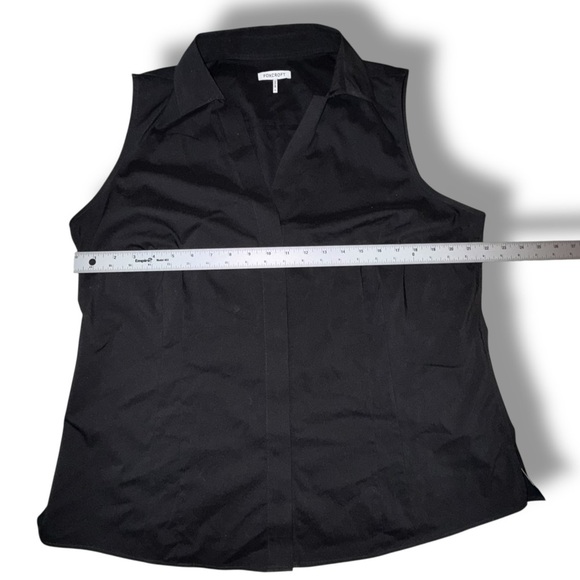 FOXCROFT Taylor Non-Iron Sleeveless Collar Button Down Shirt - Black 16 - Picture 7 of 16